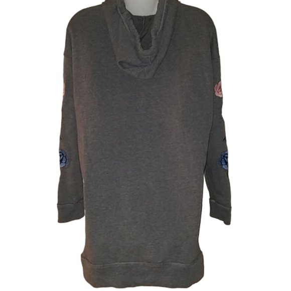 Hollister Embroidered Gray Hoodie w/ pockets - Picture 5 of 8